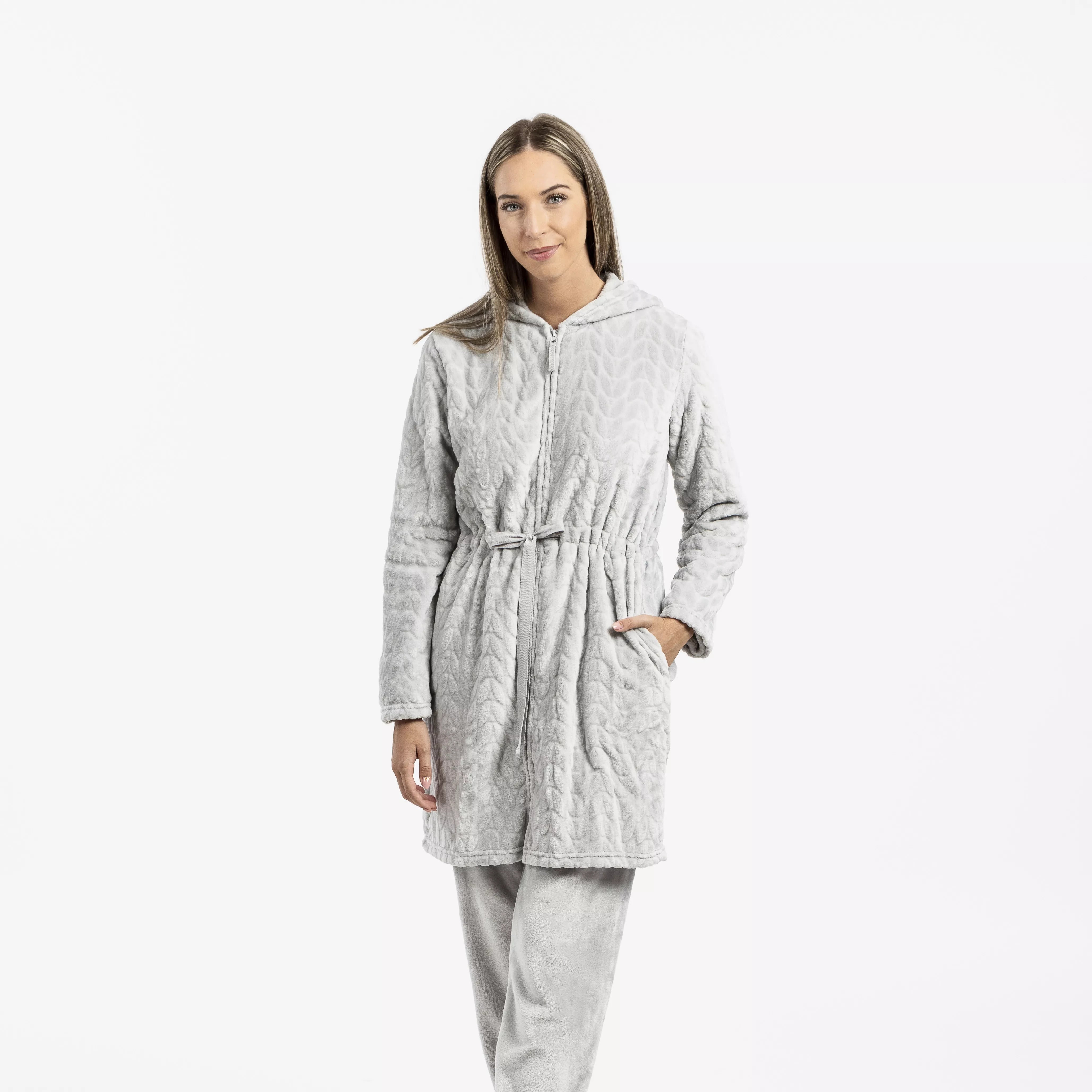 VESTAGLIA IN VELLUTO DEVORE CON CAPPELLO LISA