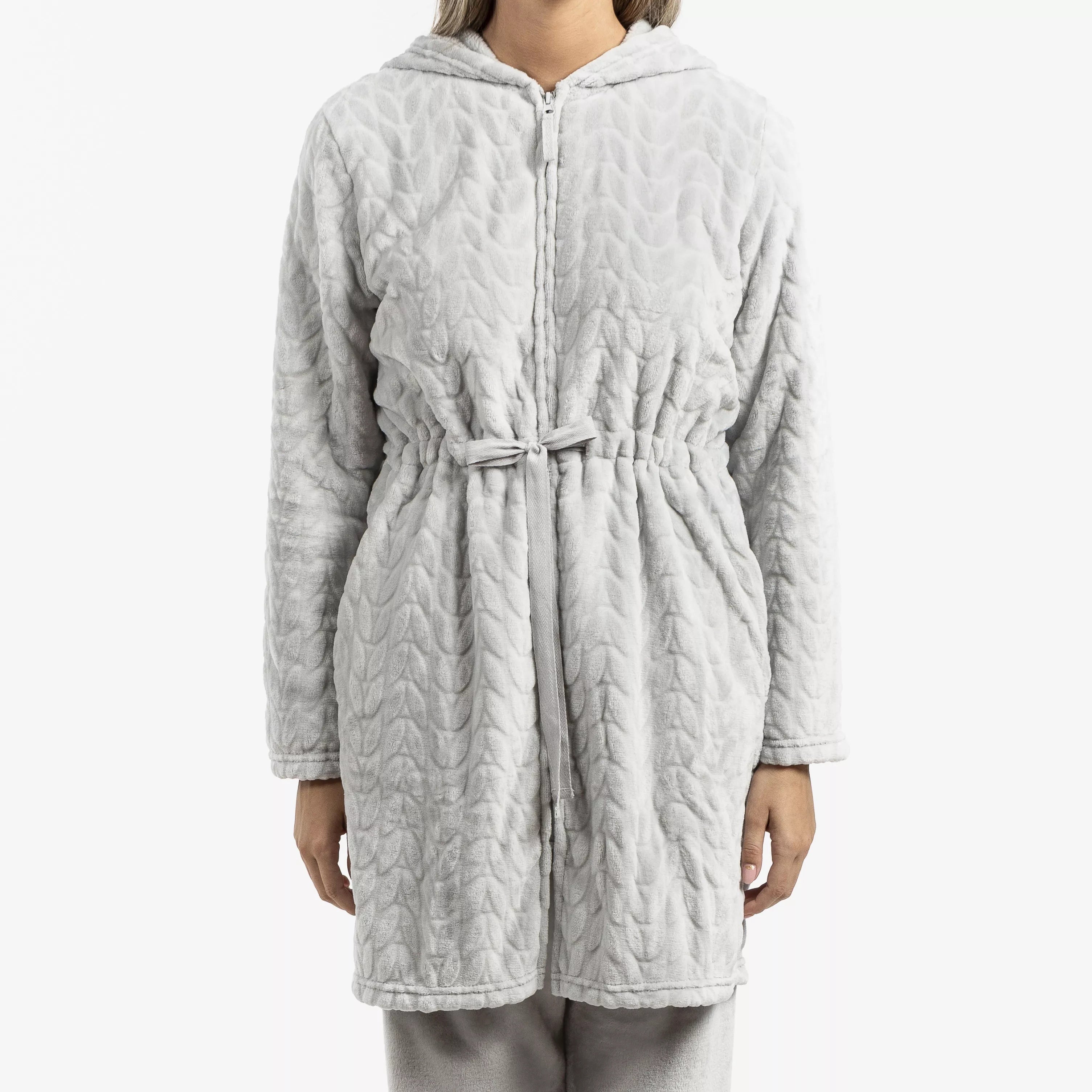 VESTAGLIA IN VELLUTO DEVORE CON CAPPELLO LISA