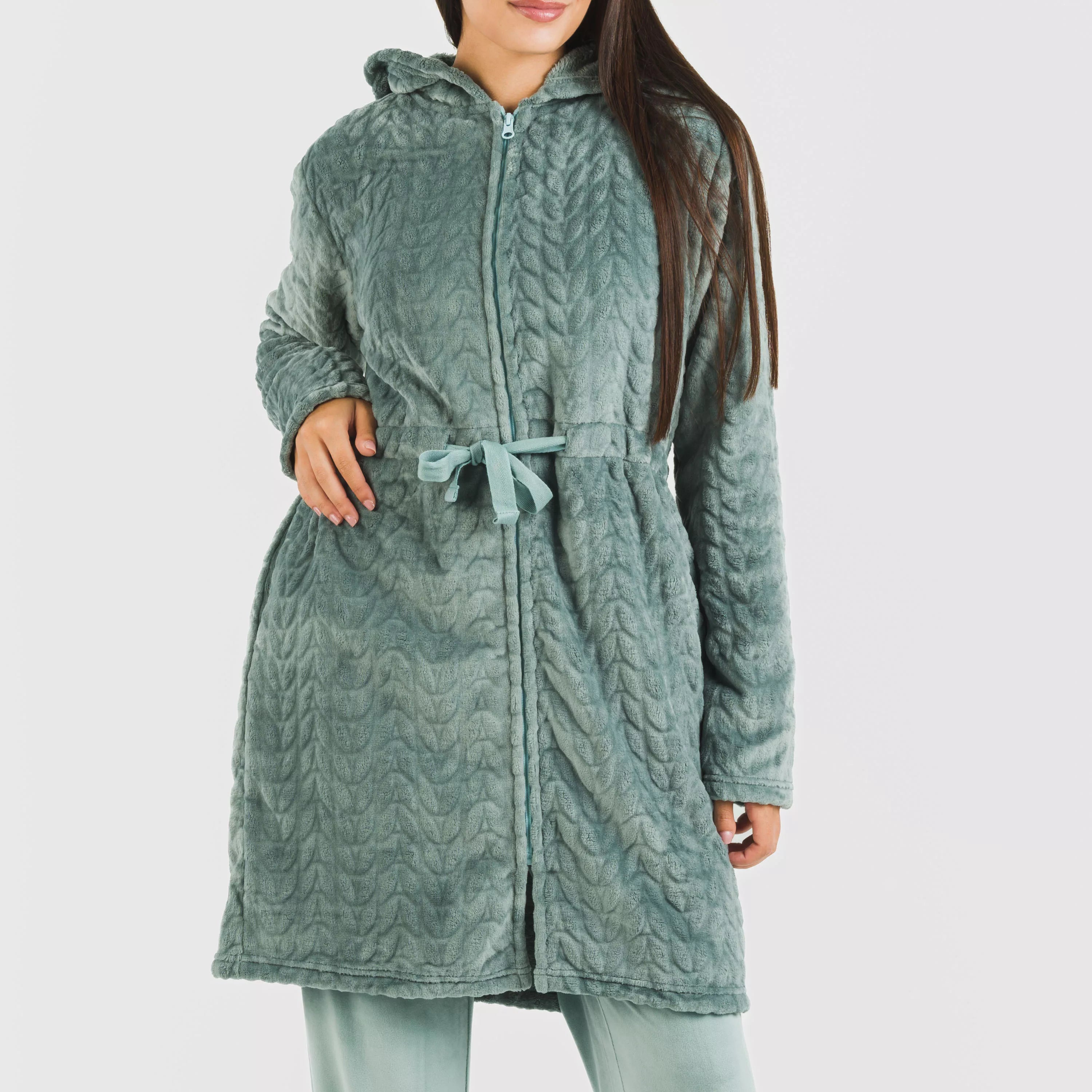 VESTAGLIA IN VELLUTO DEVORE CON CAPPELLO LISA