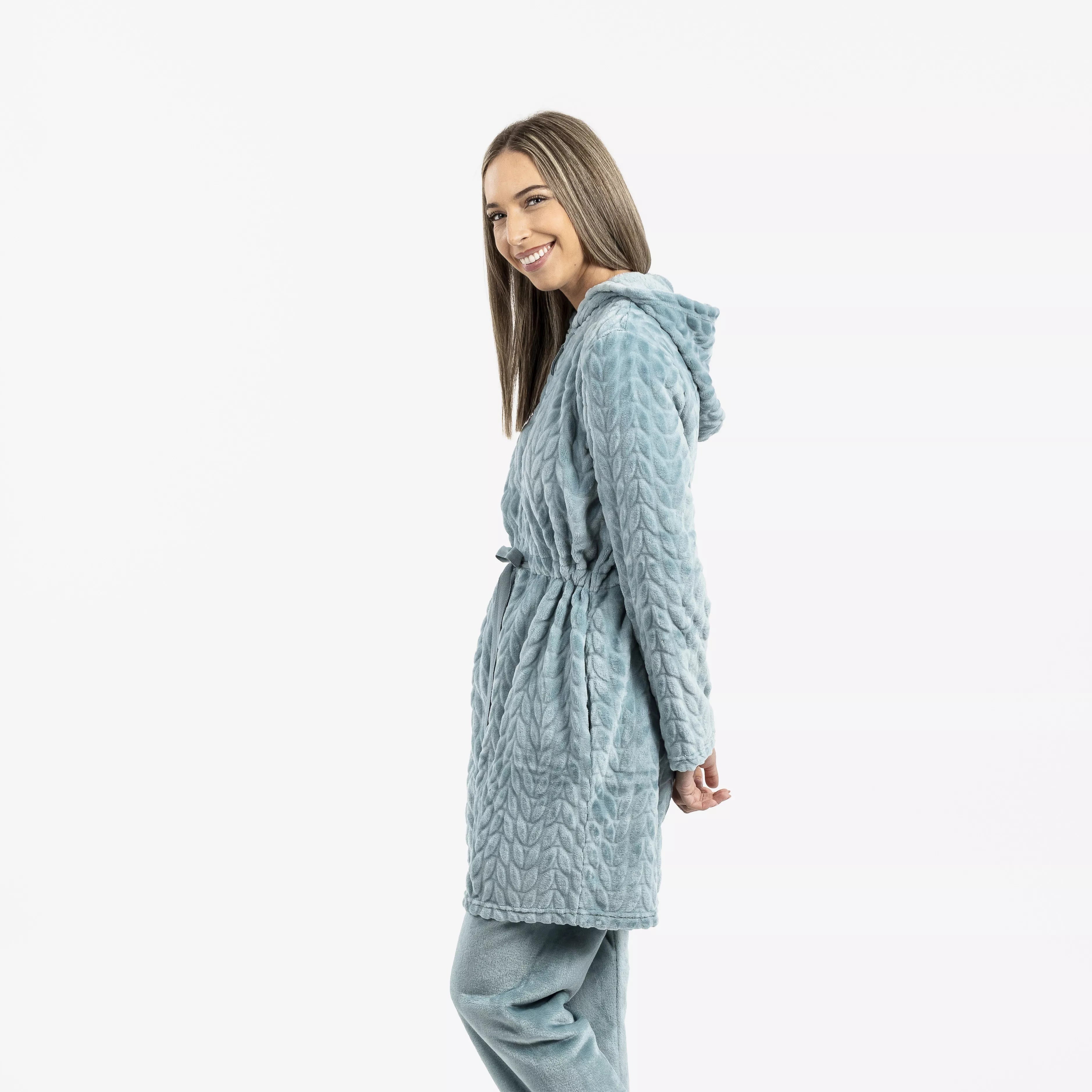 VESTAGLIA IN VELLUTO DEVORE CON CAPPELLO LISA