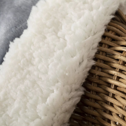 COPERTA SHERPA IN VELLUTO SOLIDO