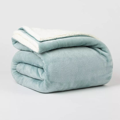 COPERTA SHERPA IN VELLUTO SOLIDO