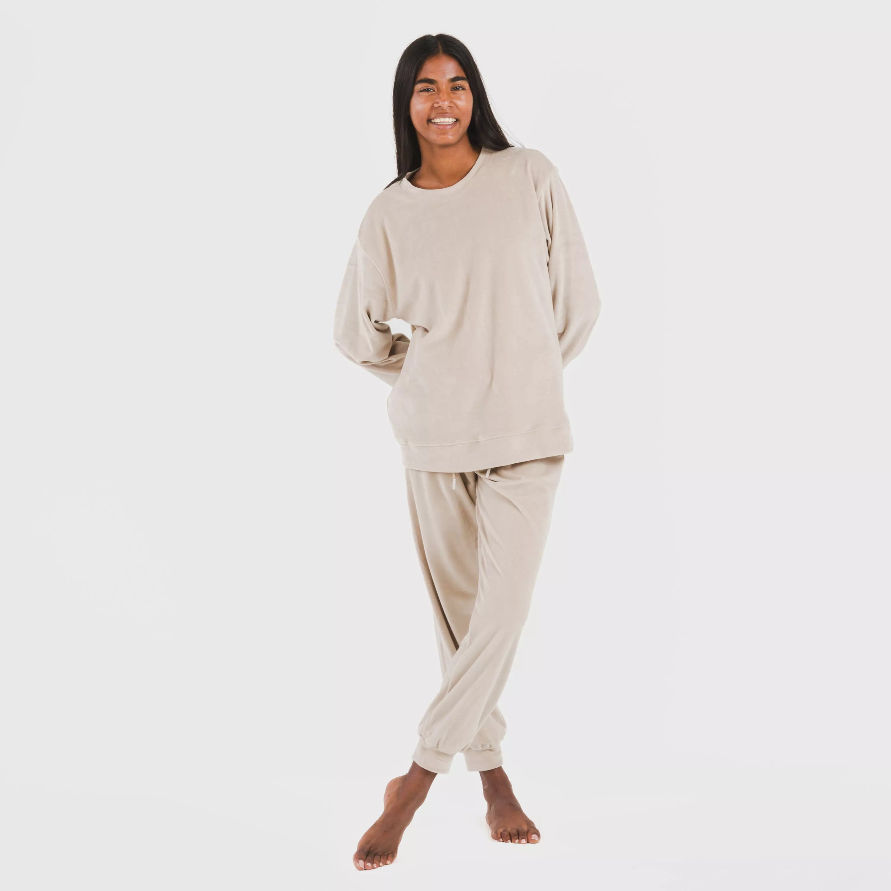 PIGIAMA LUNGO IN VELLUTO SEMPLICE