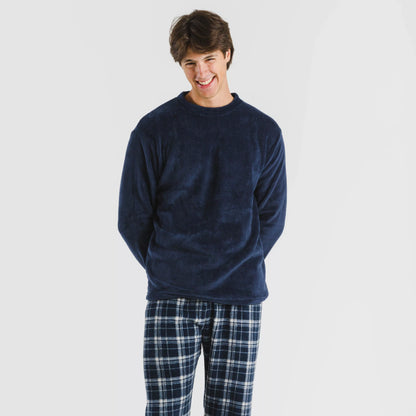 Pigiama a quadri color corallo da uomo