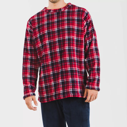 Pigiama da uomo corallo con motivo a quadri Cocoro