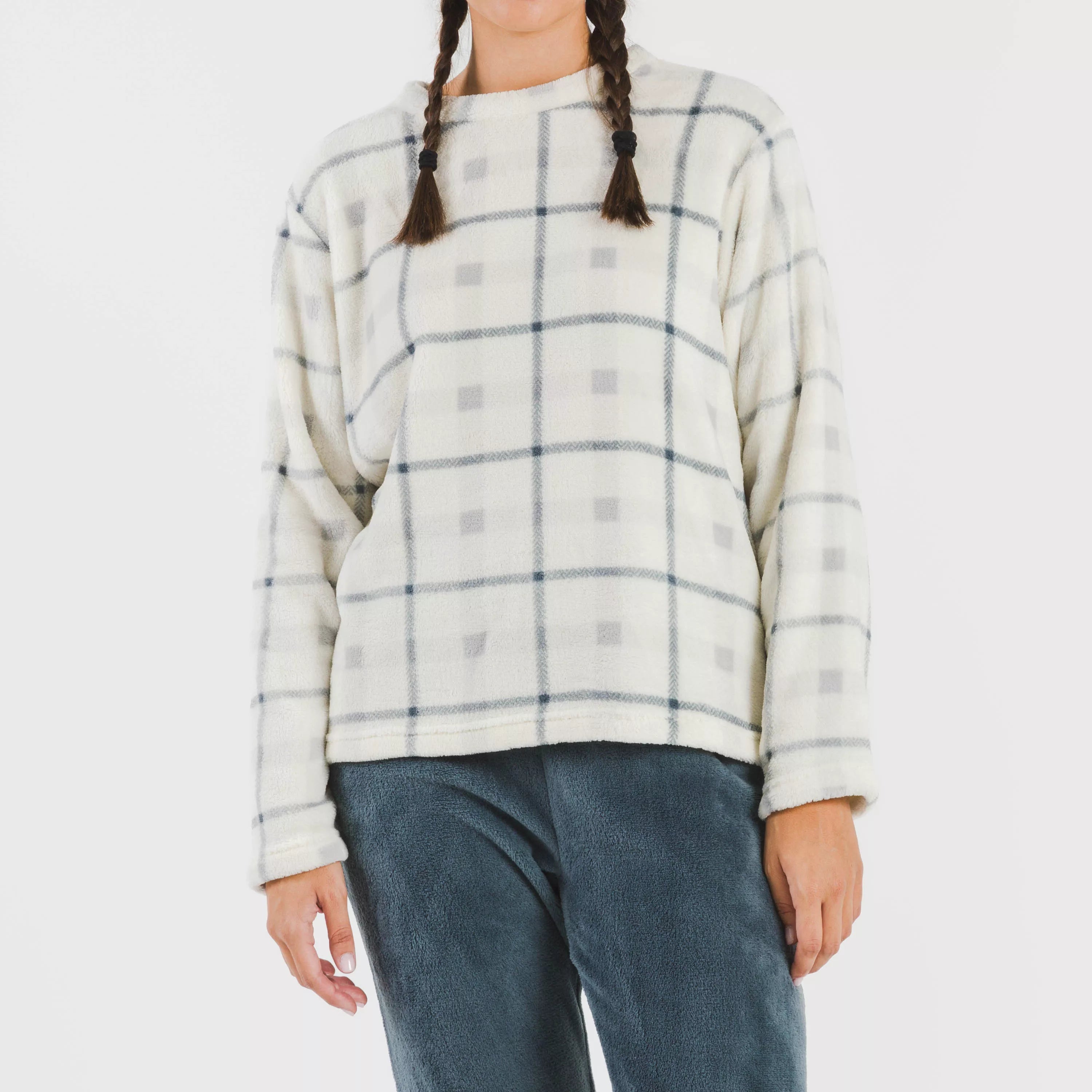 Pigiama da donna color corallo con motivo Dua Check