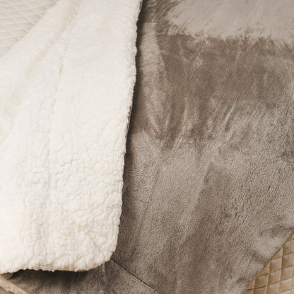 COPERTA SHERPA IN VELLUTO SOLIDO