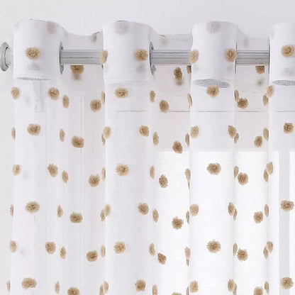 TENDA CON OCCHIELLI E POMPON