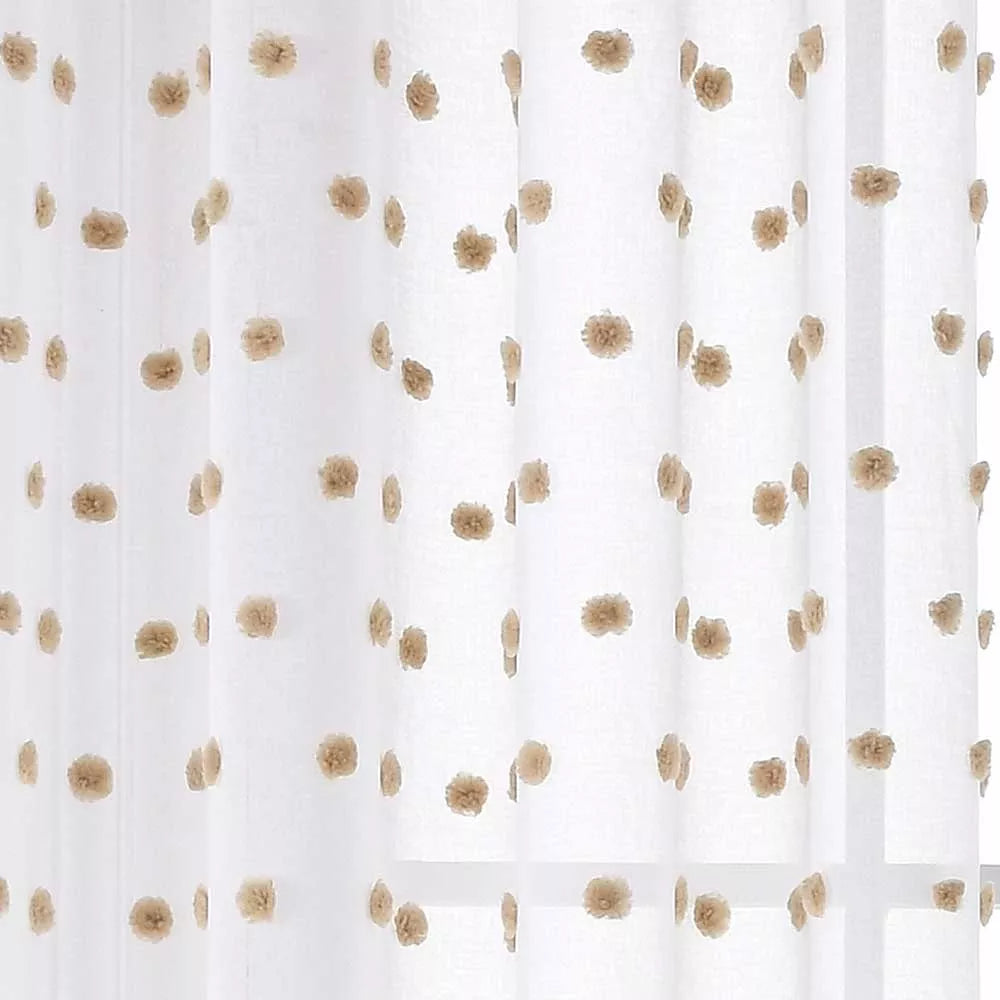 TENDA CON OCCHIELLI E POMPON