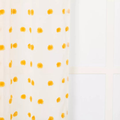 TENDA CON OCCHIELLI E POMPON