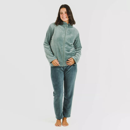 FELPA IN VELLUTO A RIGHE SEMPLICI DA DONNA