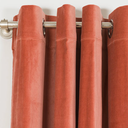 TENDA CON OCCHIELLI IN VELLUTO DI COTONE 140X260CM