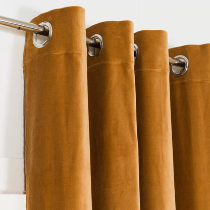 TENDA CON OCCHIELLI IN VELLUTO DI COTONE 140X260CM