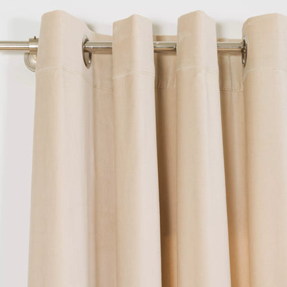 TENDA CON OCCHIELLI IN VELLUTO DI COTONE 140X260CM