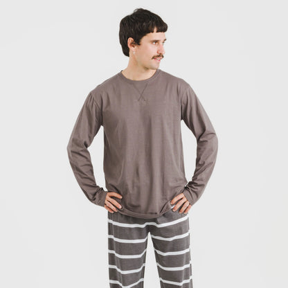Pigiama lungo da uomo Alg Stripe Night New