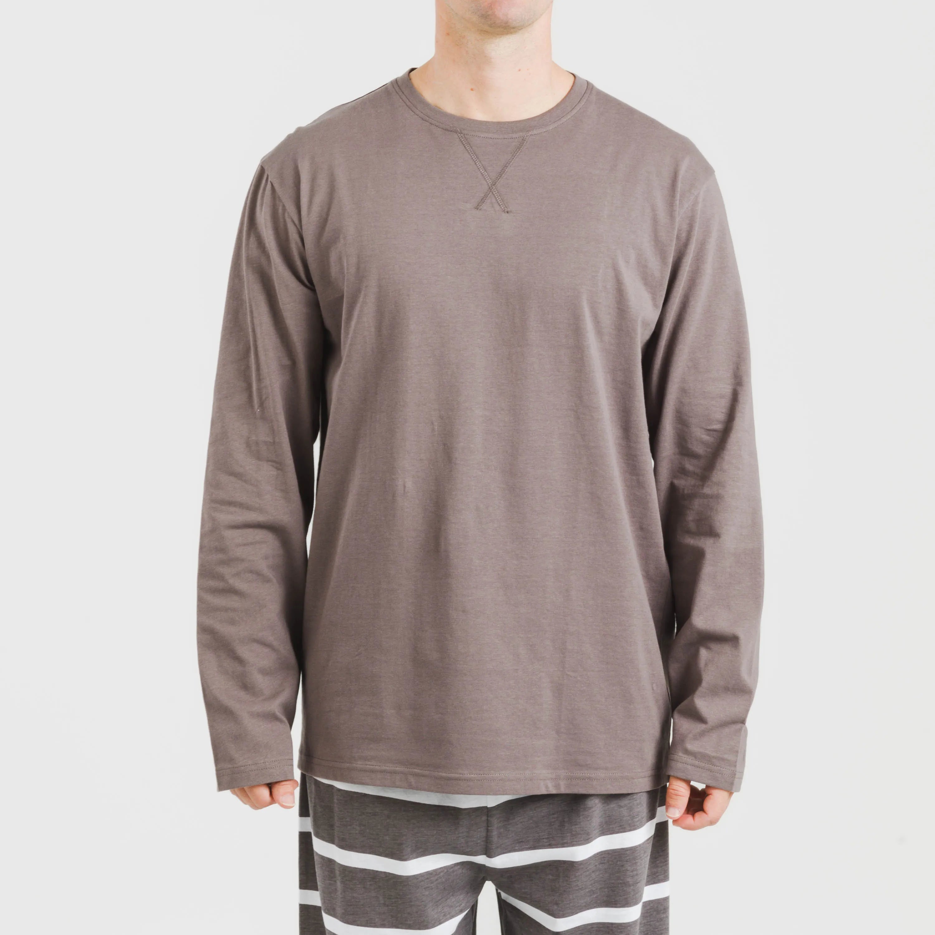 Pigiama lungo da uomo Alg Stripe Night New