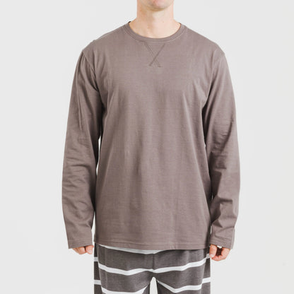 Pigiama lungo da uomo Alg Stripe Night New