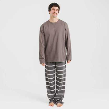 Pigiama lungo da uomo Alg Stripe Night New