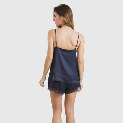 Pigiama da donna con spalline in raso Friday Solid