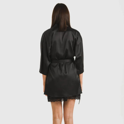 Vestaglia corta in raso da donna Friday Solid