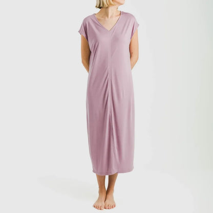 ABITO LUNGO M/VISCOSA FLUIDA TINTA UNITA