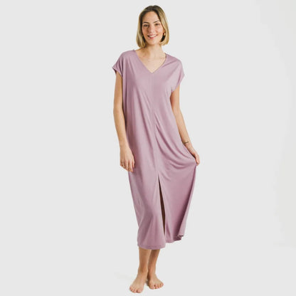 ABITO LUNGO M/VISCOSA FLUIDA TINTA UNITA