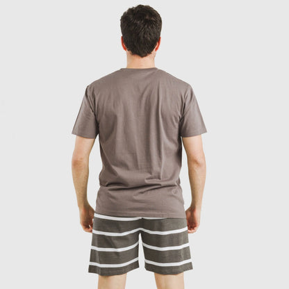 Pigiama corto a righe da uomo, nuovo