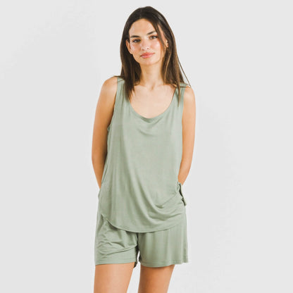 PIGIAMA DA DONNA IN VISCOSA TINTA UNITA CON SPALLINE