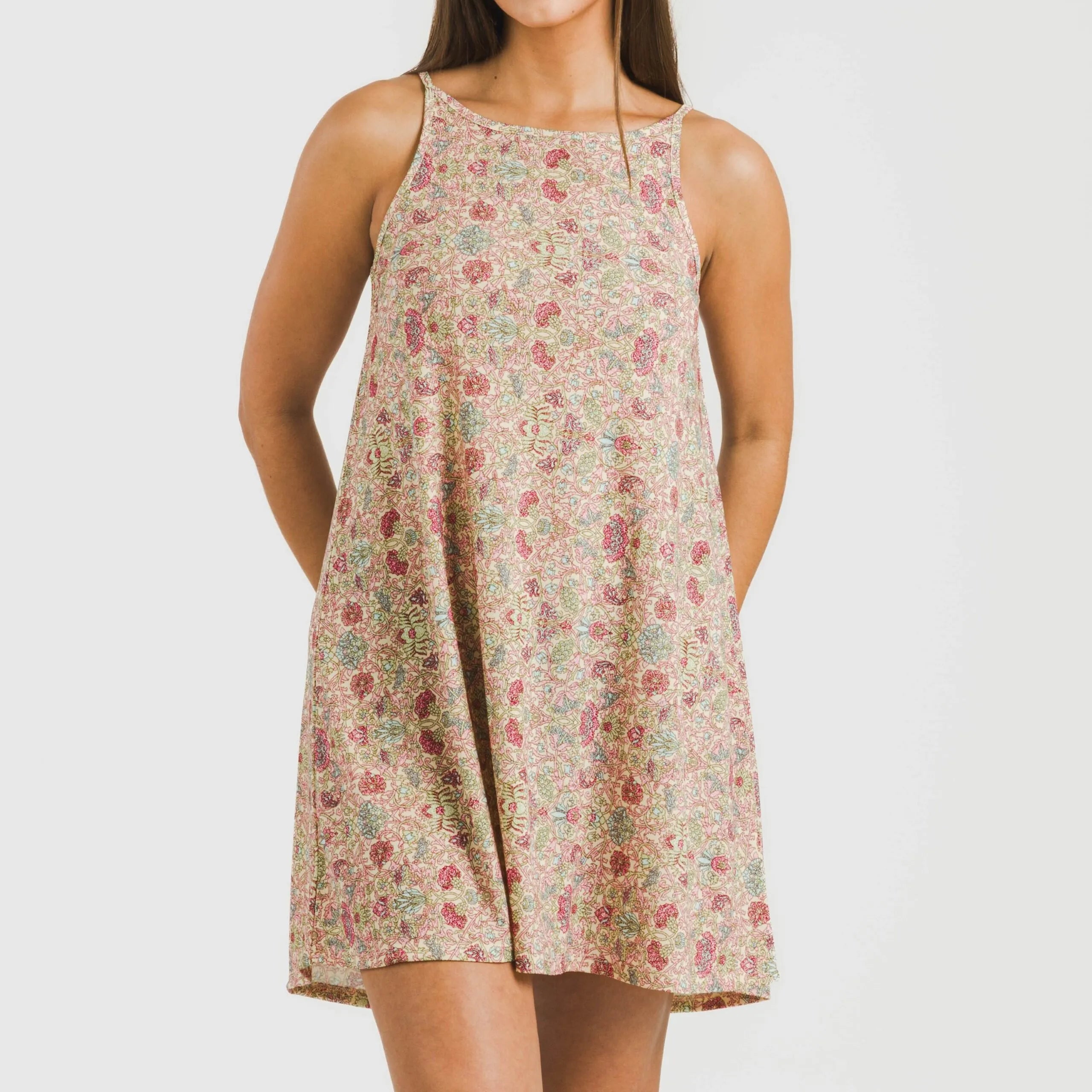 Abito corto in crêpe con spalline Jessica