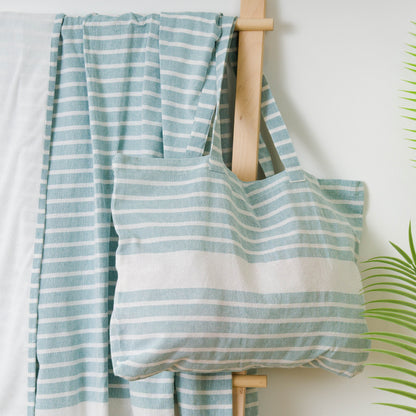 PACK PAREO ASCIUGAMANO + BORSA A RIGHE ALG