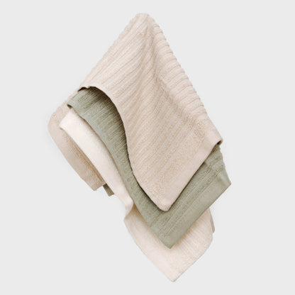 SET DI 3 ASCIUGAMANI DA CUCINA IN COTONE TINTA UNITA