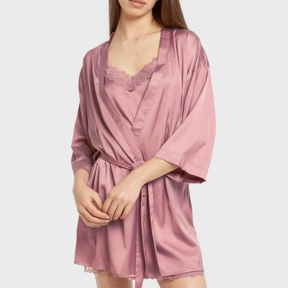 Vestaglia corta in raso da donna Friday Solid