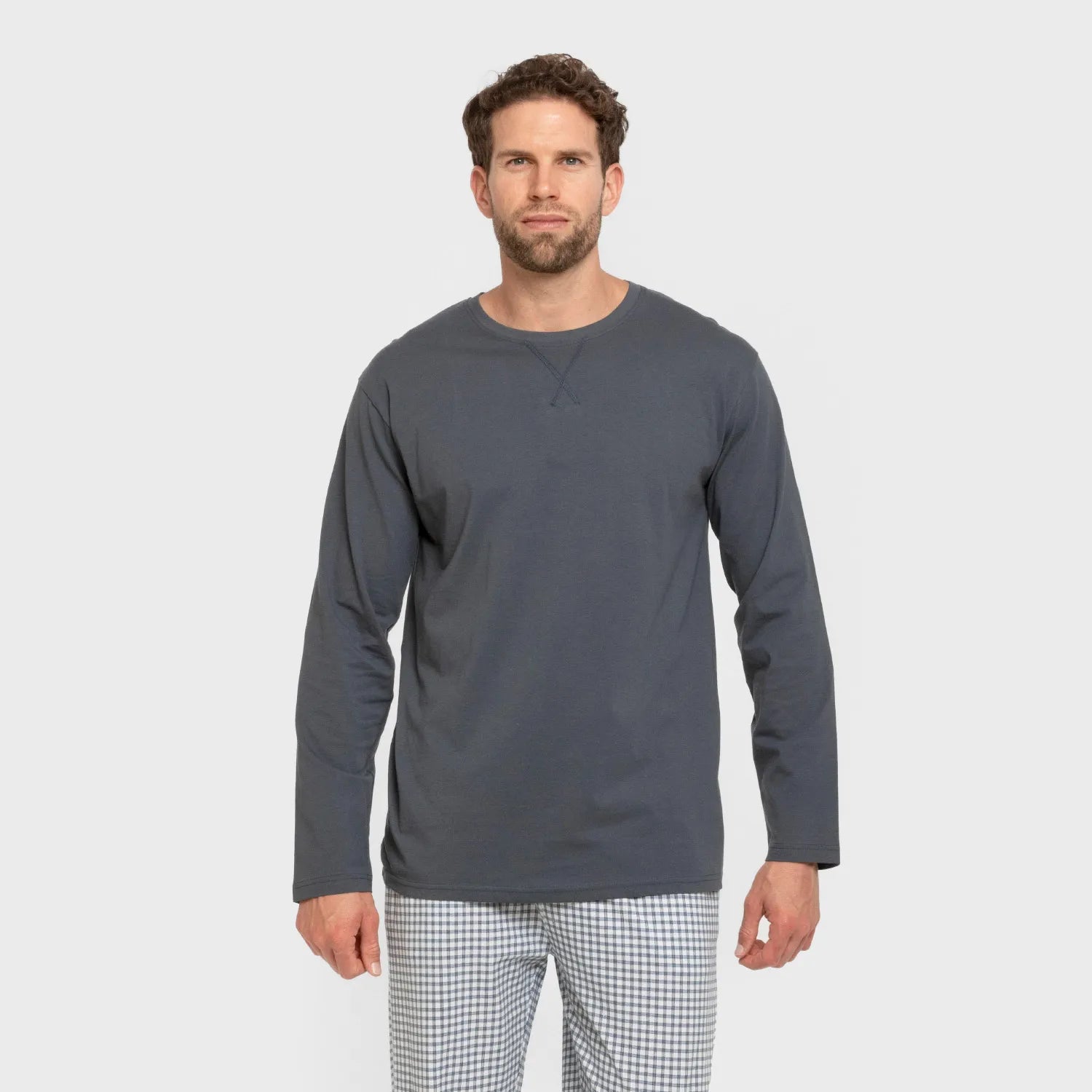 Pigiama lungo da uomo a quadri EDMUND