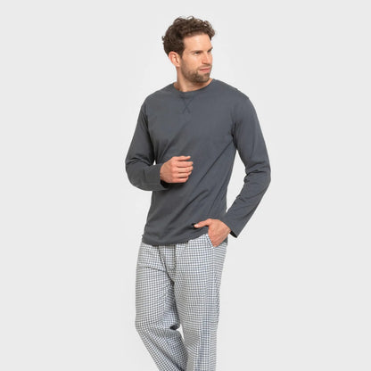 Pigiama lungo da uomo a quadri EDMUND