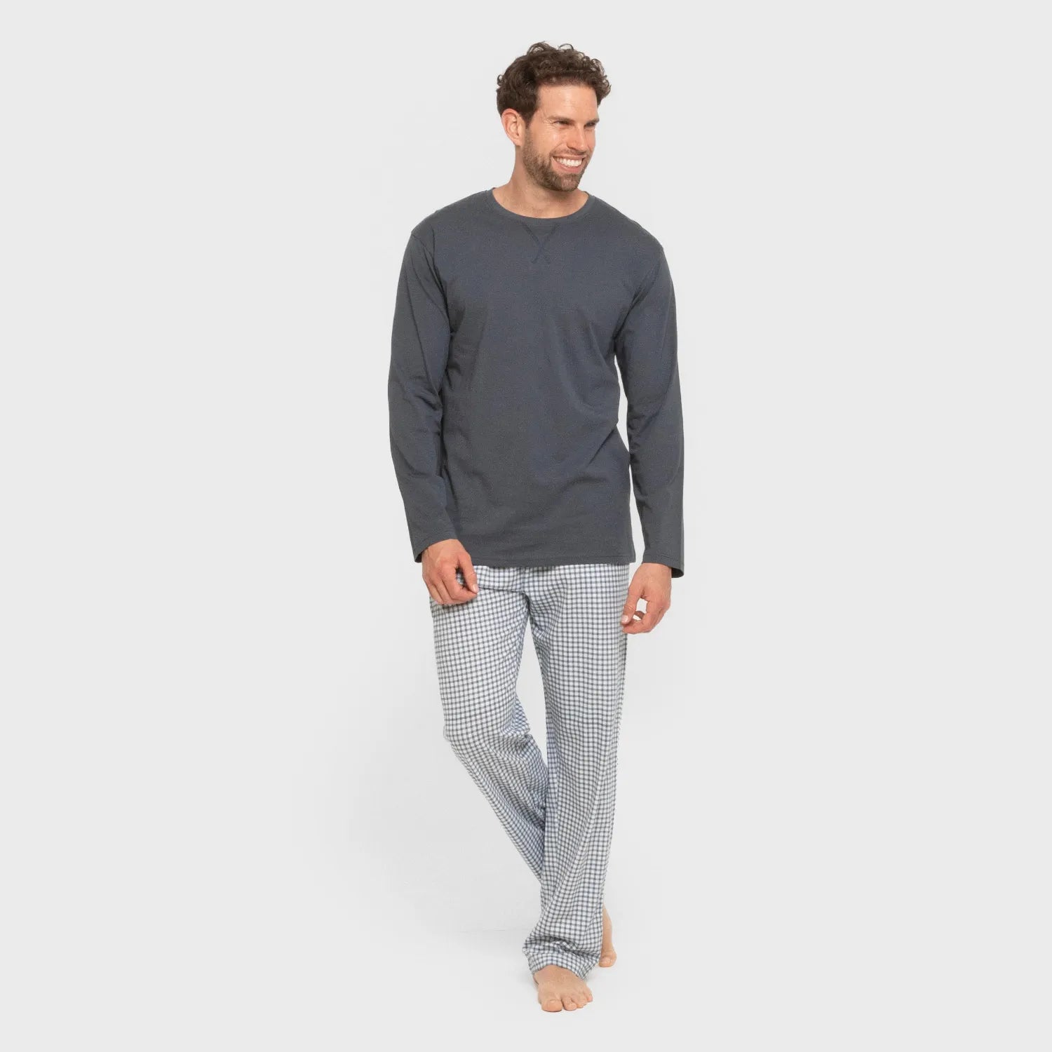 Pigiama lungo da uomo a quadri EDMUND