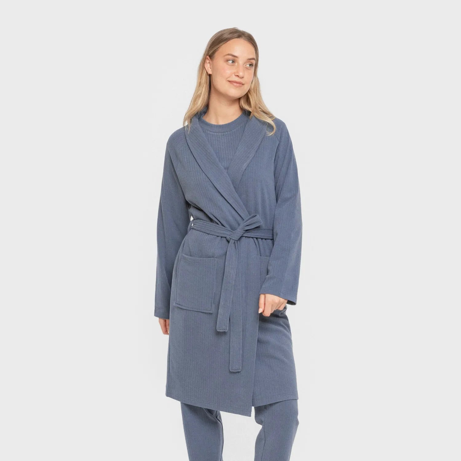 VESTAGLIA CANALE A RIGHE LARGHE IN TINTA UNITA