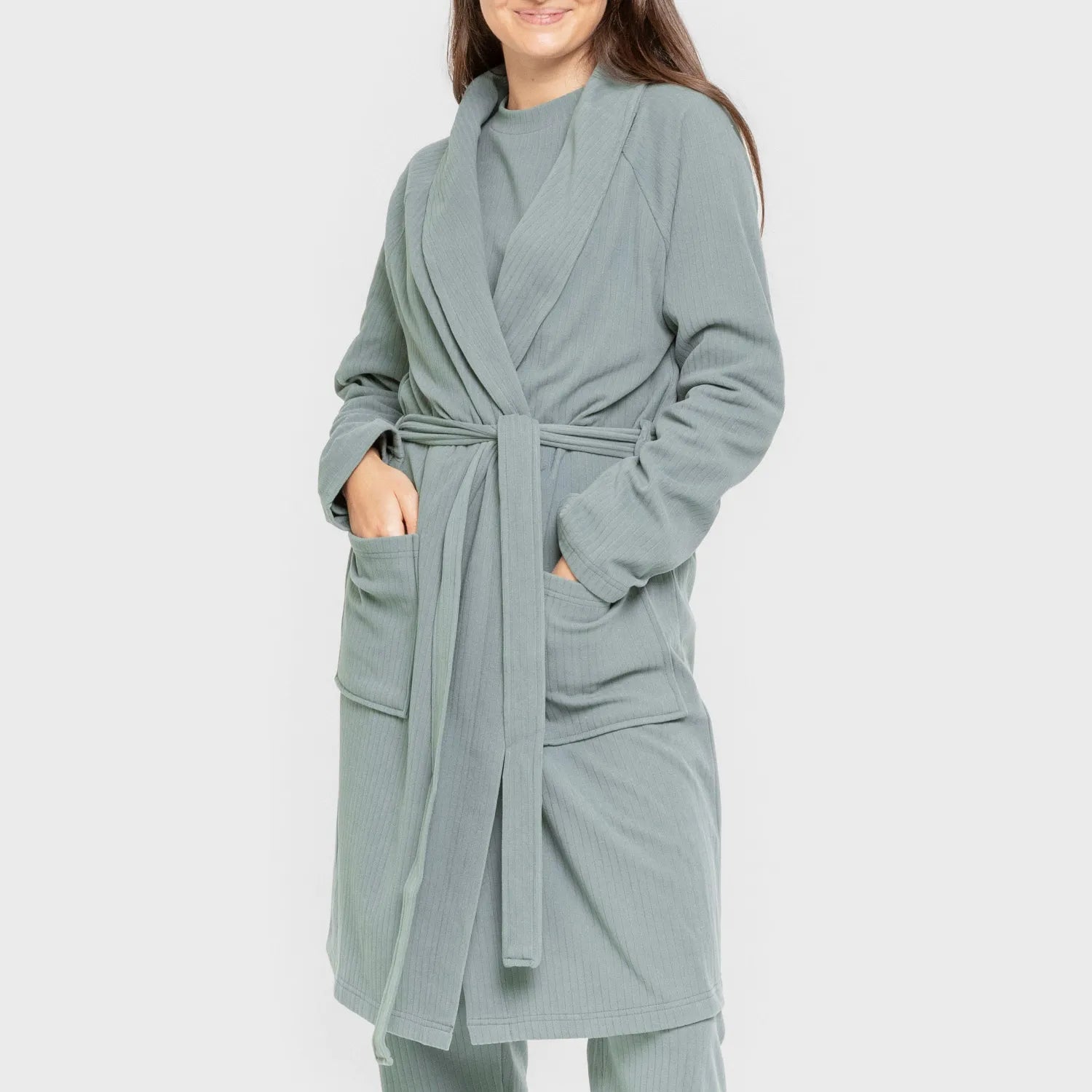 VESTAGLIA CANALE A RIGHE LARGHE IN TINTA UNITA