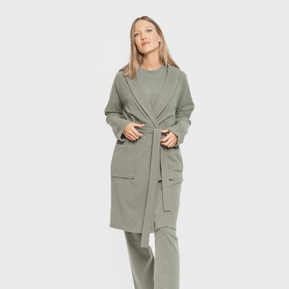 VESTAGLIA CANALE A RIGHE LARGHE IN TINTA UNITA