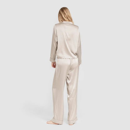 Pigiama lungo in raso da donna Friday Solid