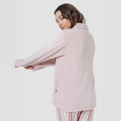 FELPA IN VELLUTO A RIGHE SEMPLICI DA DONNA