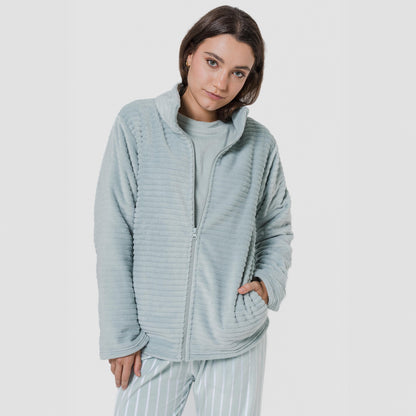 FELPA IN VELLUTO A RIGHE SEMPLICI DA DONNA