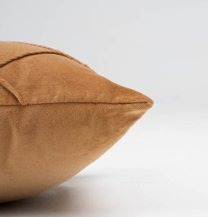 Cojín rectangular 30x50 terciopelo algodón Rombo ocre - funda + relleno