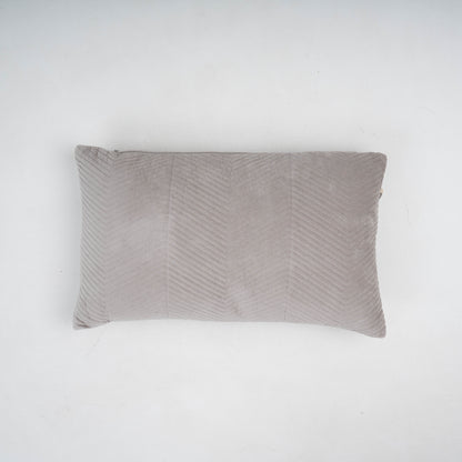 Cojín rectangular 30x50 terciopelo algodón Hungria gris claro - funda + relleno