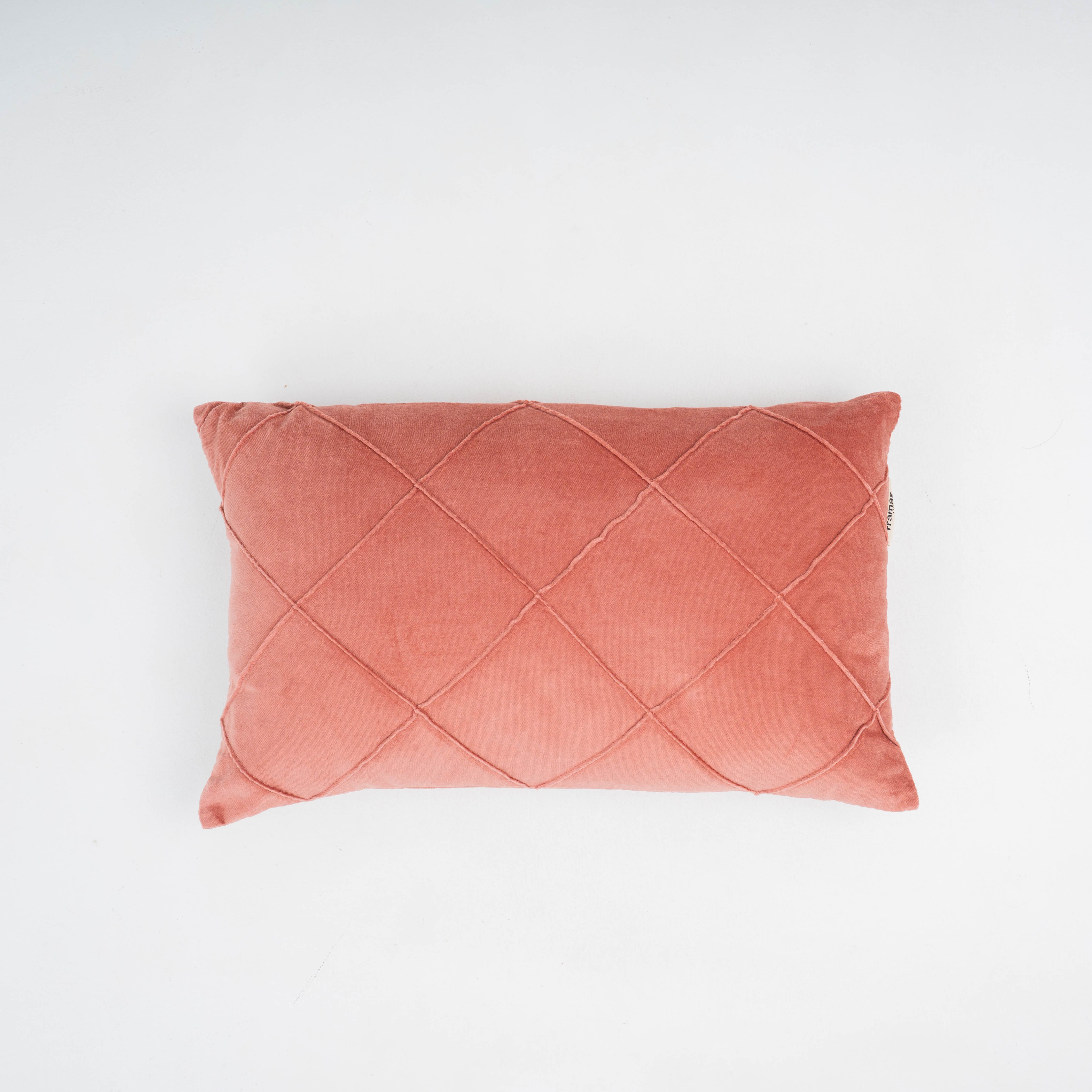 Cojín rectangular 30x50 terciopelo algodón Rombo rosette - funda + relleno