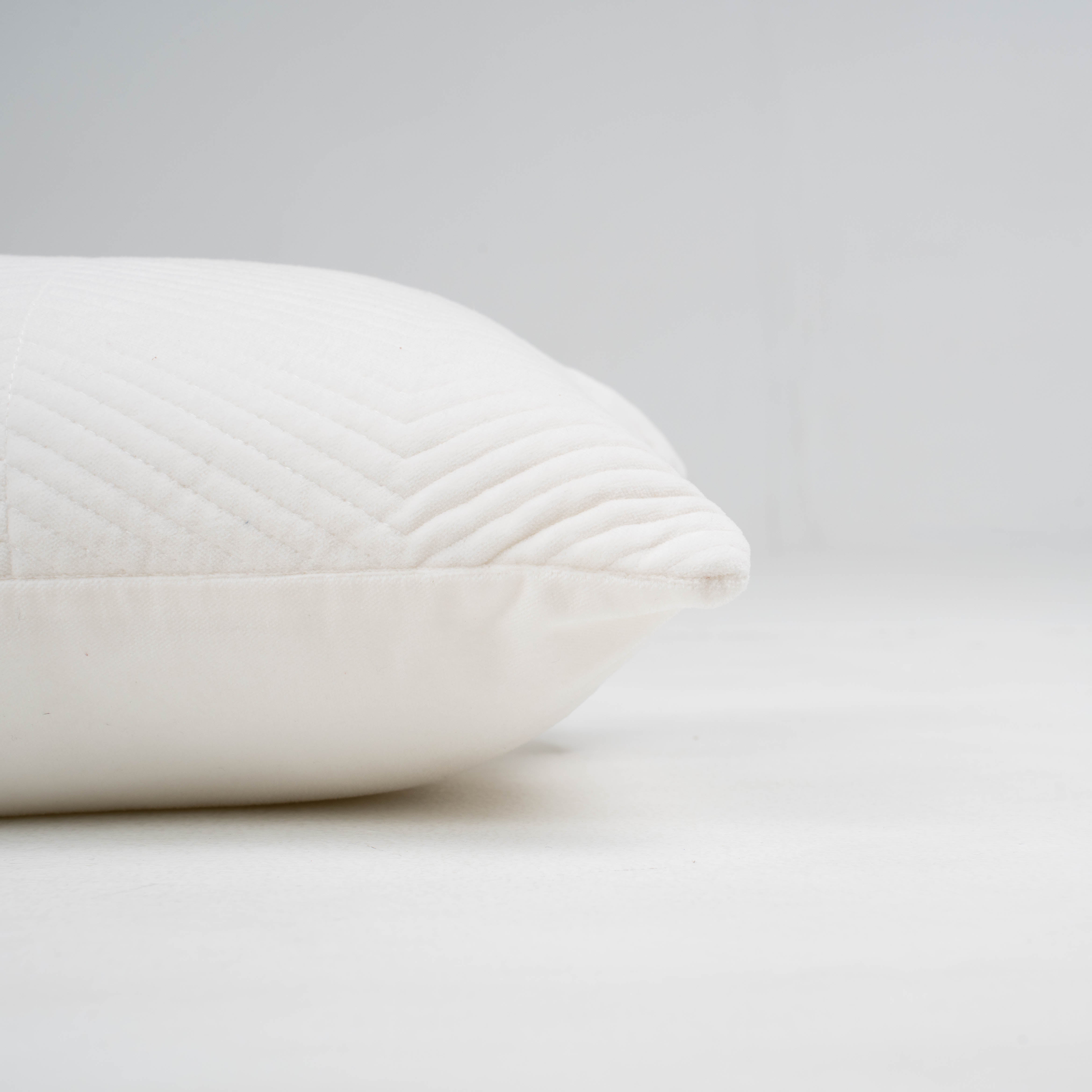 Cojín cuadrante terciopelo algodón Hungria blanco - funda + relleno