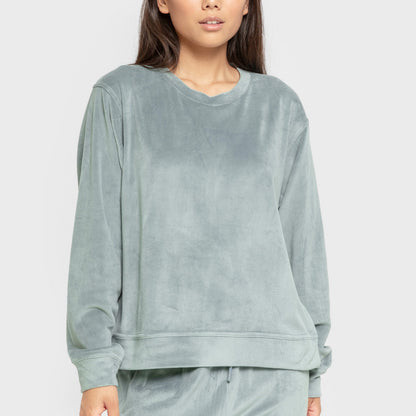 Pijama terciopelo super soft liso Agua Marina