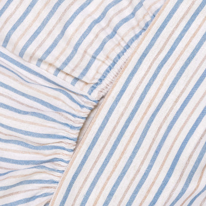 Jogo de lençóis flanela Raya Benet areia - índigo - PR