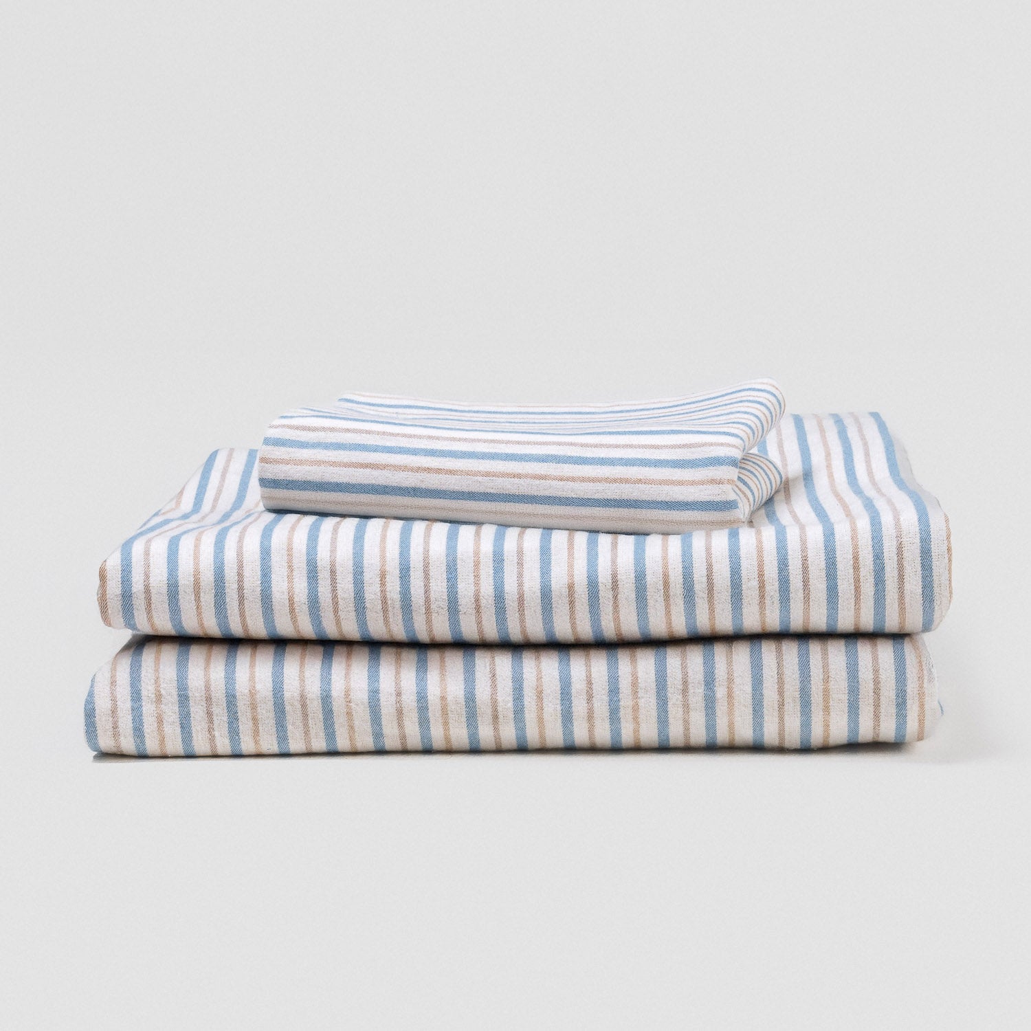 Jogo de lençóis flanela Raya Benet areia - índigo - PR