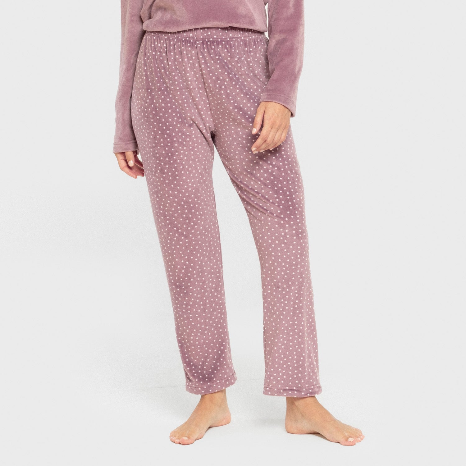 Pijama terciopelo super soft mujer Lolenda berenjena