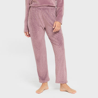 Pijama terciopelo super soft mujer Lolenda berenjena